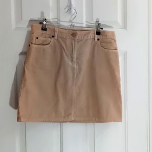 J Crew corduroy tan mini skirt, size 6